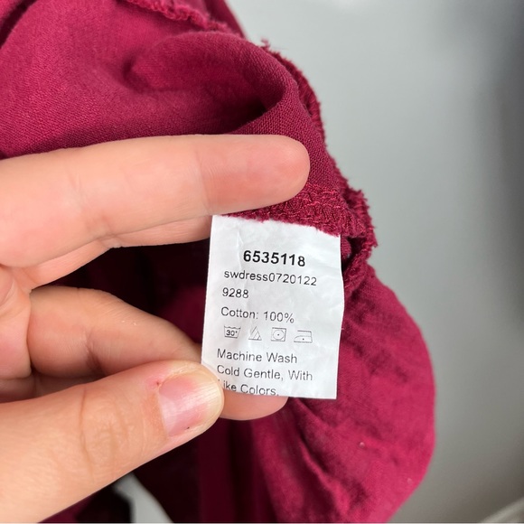 Shein Curve Plus Size Berry Pink/Red 100% Cotton V-Neck Peplum Hem Tank Tunic 1X - Picture 3 of 5